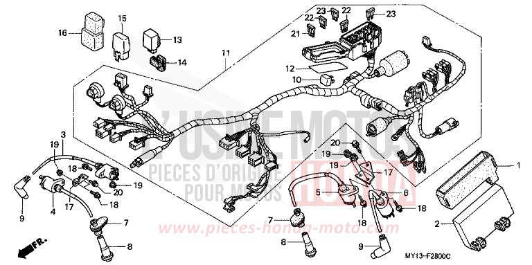 KABELBAUM/ ZUENDSPULE (1) von Africa Twin 750 G1301 (G1301) von 1993
